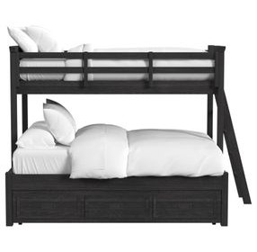 Brooklyn Charcoal Twin Over Full Bunk Bed with Ladder and Trundle