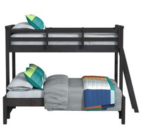 Brooklyn Charcoal Twin Over Full Bunk Bed with Ladder