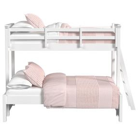 Brooklyn White Twin Over Full Bunk Bed with Ladder