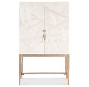 Mosaic Cream and Champagne Dream Weaver 2 Door Bar Cabinet with LED