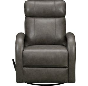 Harlee Ryegate Gray Leather Swivel Glider Recliner