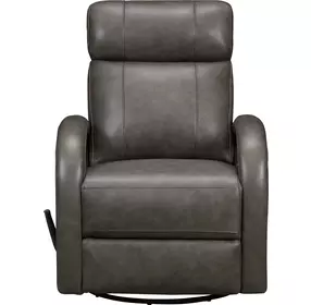 Harlee Ryegate Gray Leather Swivel Glider Recliner