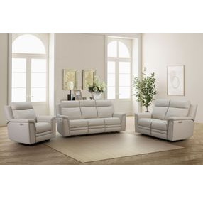 Harper Berlin Cream Leather Power Reclining Living Room Set