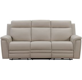 Harper Berlin Cream Leather 85" Power Reclining Sofa with Power Lumbar and USB Charging