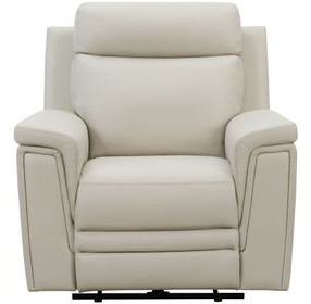 Harper Berlin Cream Leather Power Recliner with Power Lumbar and USB Charging