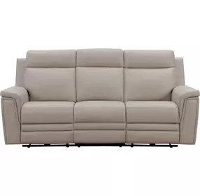 Harper Berlin Cream Leather 85" Power Reclining Sofa with Power Lumbar and USB Charging