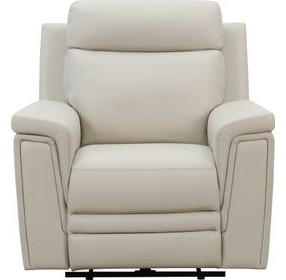 Harper Berlin Cream Leather Power Recliner with Power Lumbar and USB Charging