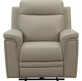 Harper Berlin Taupe Leather Power Recliner with Power Lumbar and USB Charging