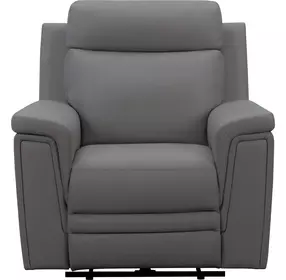 Harper Berlin Cement Leather Power Recliner with Power Lumbar and USB Charging