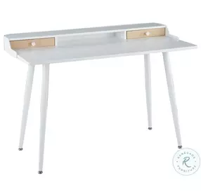 Harvey White And Natural Wood Desk