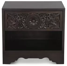Haveli Vintage Brown 1 Drawer Nightstand