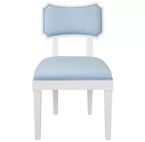 Hayden Light Blue Bow Back Performance Linen Dining Chair