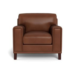Halwyn Pecan Leather Upholstered Accent Chair