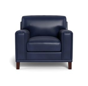 Halwyn Navy Leather Upholstered Accent Chair