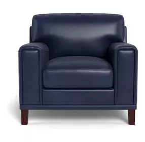 Halwyn Navy Leather Upholstered Accent Chair