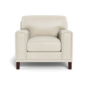 Halwyn Vanilla Leather Upholstered Accent Chair