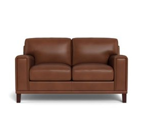 Halwyn Pecan Leather 65" Loveseat