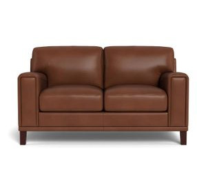Halwyn Pecan Leather 65" Loveseat