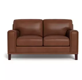 Halwyn Pecan Leather 65" Loveseat