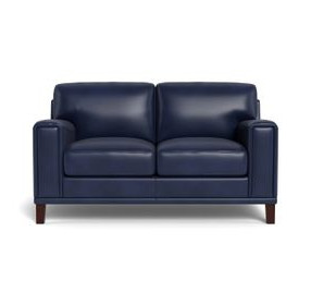 Halwyn Navy Leather 65" Loveseat