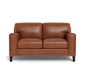 Halwyn Nutmeg Leather 65" Loveseat