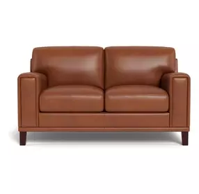Halwyn Nutmeg Leather 65" Loveseat