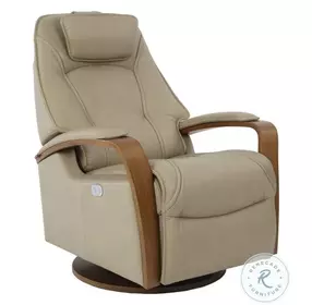 Helsinki Tan Leather Swivel Glider Large Power Recliner