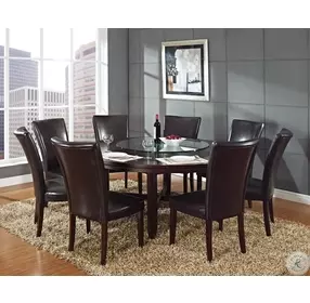 Hartford Burnished Espresso Dining Room Set with Lazy Susan