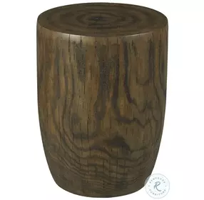 Hidden Treasures Brown Drum End Table