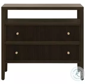 Highland Dutch Brown Oak Open Shelf 2 Drawer Nightstand
