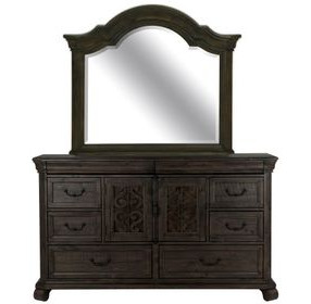 Bellamy Peppercorn 8 Drawer Dresser with Arched Mirror