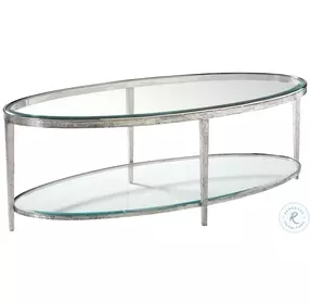 Jinx Glass And Nickel Oval Cocktail Table