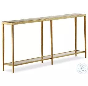 Jinx Glass And Brass Large Console Table