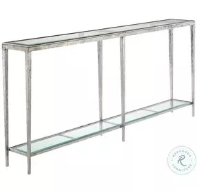 Jinx Glass And Nickel Large Console Table