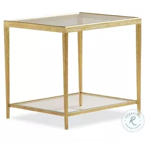 Jinx Glass And Brass Rectangle Side Table