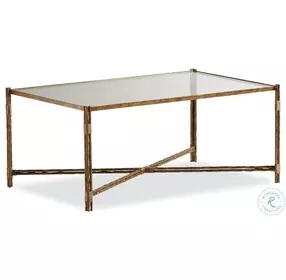 Otto Glass And Aged Bronze Cocktail Table