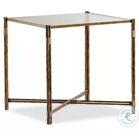 Otto Glass And Aged Bronze Lamp Table