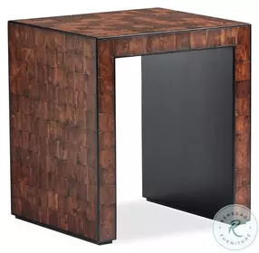 Belloir Walnut End Grain Veneers Chairside Table
