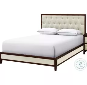 Harmonia Cherry Queen Upholstered Platform Bed