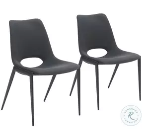 Desi Black Stackable Armless Dining Chair Set Of 2