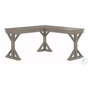 Homestead Driftwood Gray 60" Farmhouse L Shaped Desk