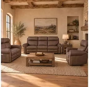 Duncan Dark Brown Power Reclining Living Room Set with Power Headrest And Lumbar