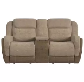 Viper Beige 75" Glider Reclining Loveseat with Console