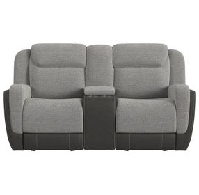 Viper Gray 75" Glider Reclining Loveseat with Console