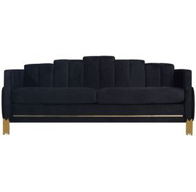 Empire Black 83" Sofa with LED