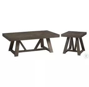 Hearst Reclaimed Chevron 52" Occasional Table Set