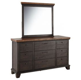 Bear Creek Brown 9 Drawer Dresser and Mirror