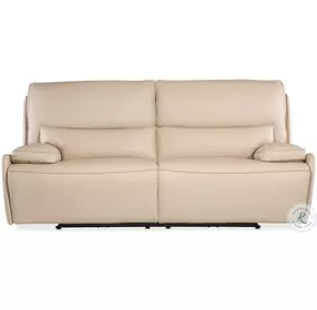 Kramer Beige Leather Zero Gravity 87" Power Reclining Sofa With Power Headrest