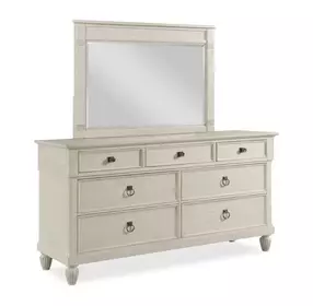 Grand Bay Egret 7 Drawer Saybrook Dresser with Rectangular Landscape Mirror