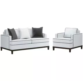 Artisan Upholstery Snow White Everett Living Room Set